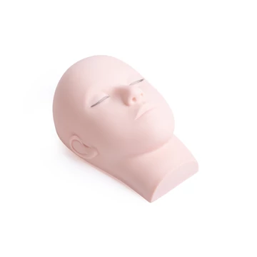 Lash training mannequin head with own eyelashes